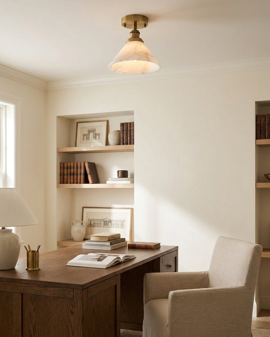 Aurelia Alabaster Semi-Flush Mount — product view 9