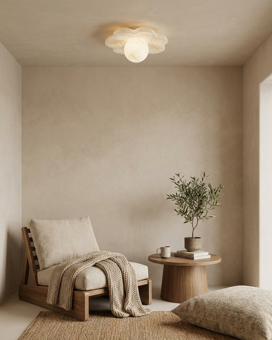 La Fleur Alabaster Semi-Flush Mount — product view 9