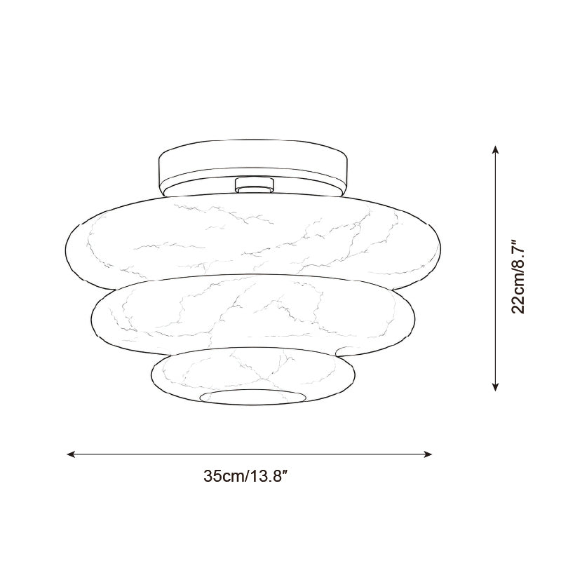 Honeylite Alabaster Semi-Flush Mount — product view 6