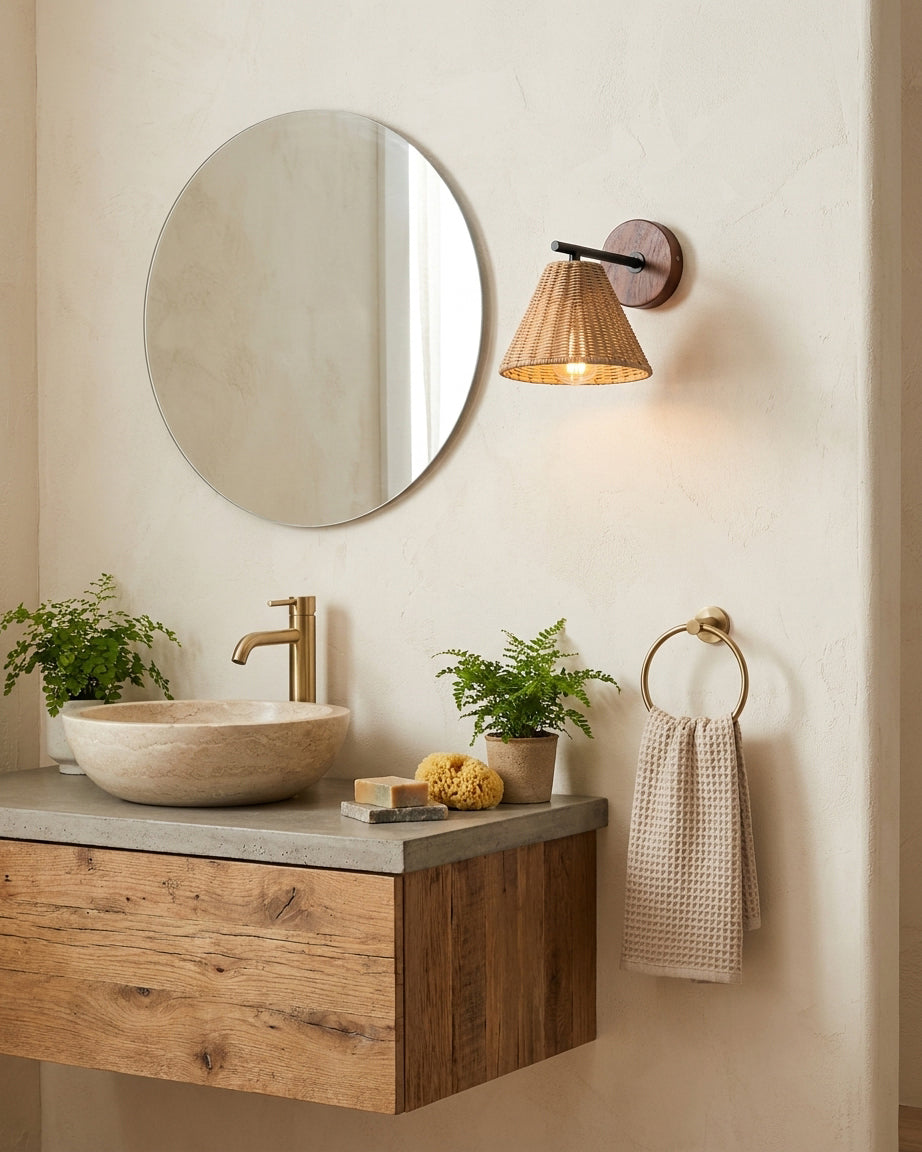 Sorava Rattan Wall Sconce — product view 3