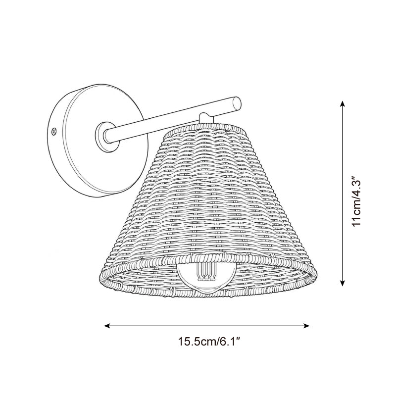 Sorava Rattan Wall Sconce — product view 5