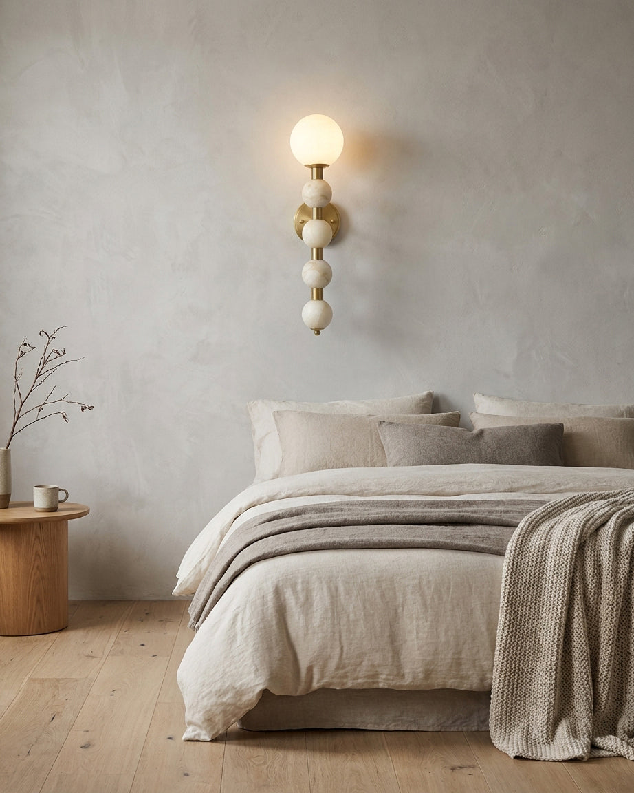 Selene Gourd Alabaster Wall Sconce — product view 3
