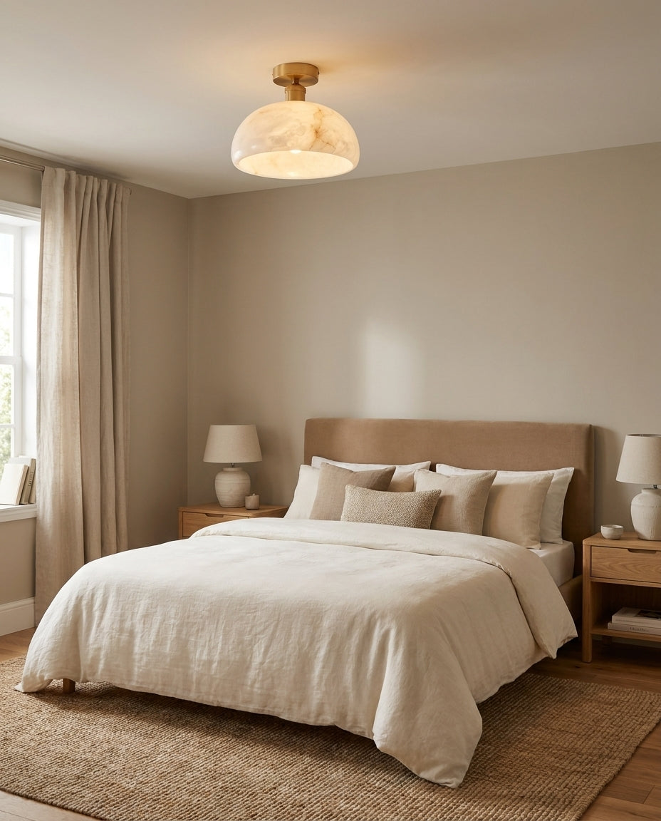 Moss Glow Alabaster Semi- Flush Mount — product view 8