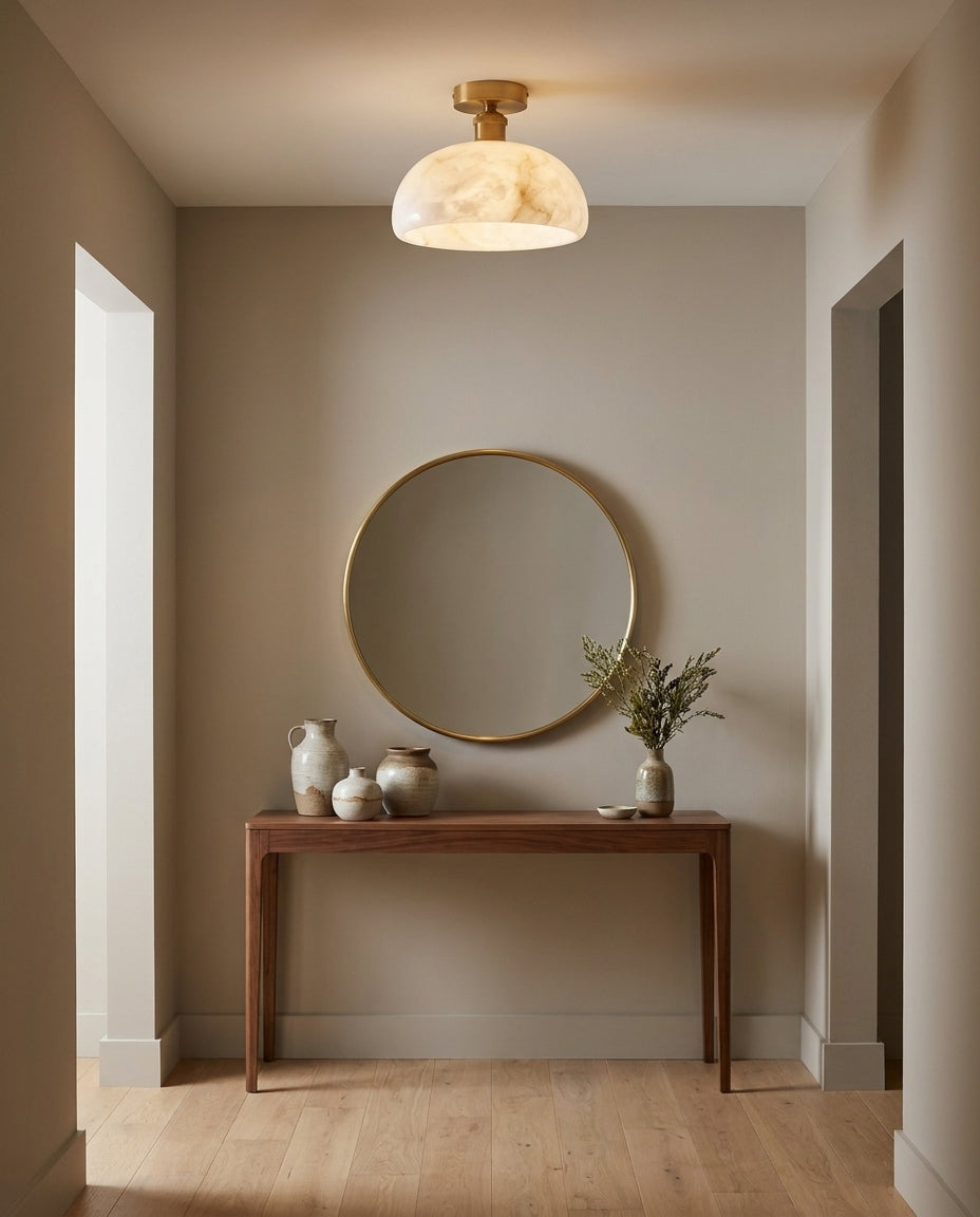 Moss Glow Alabaster Semi- Flush Mount — product view 9