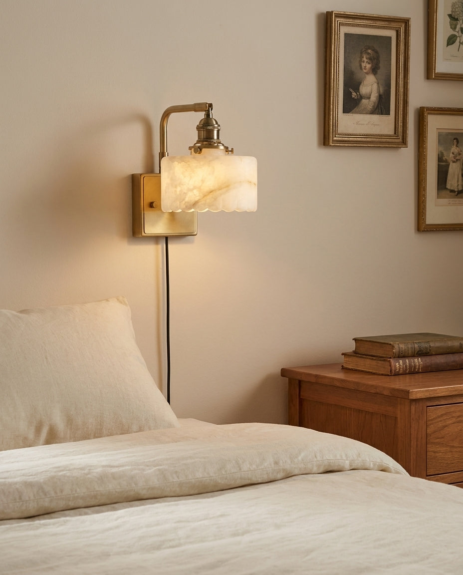 Cavella Alabaster Plug In Wall Sconce — product view 3