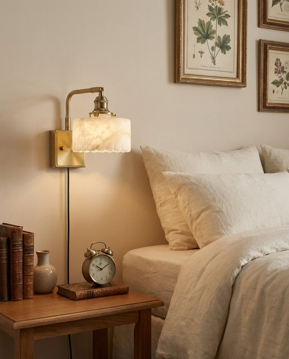 Cavella Alabaster Plug In Wall Sconce — product view 4