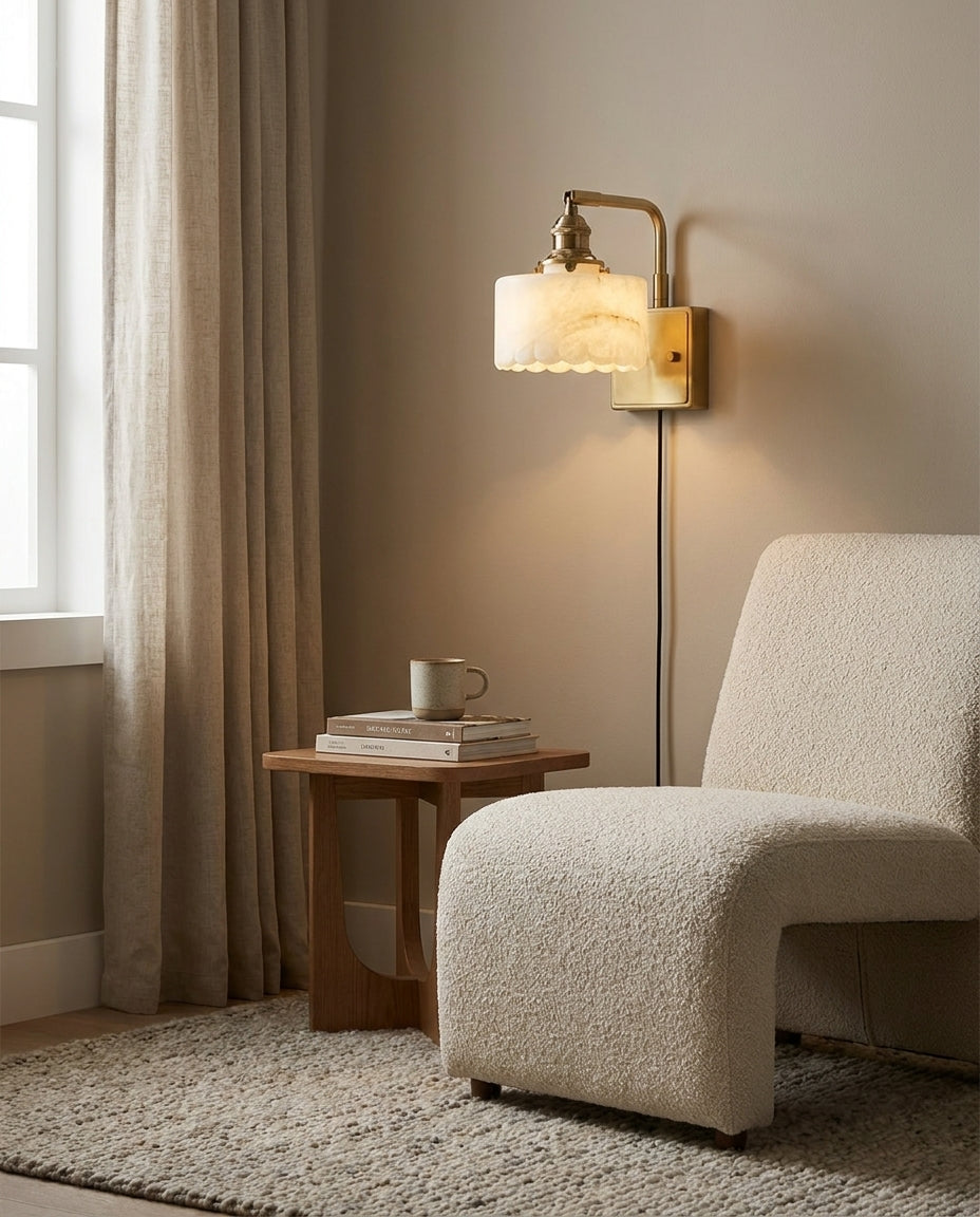 Cavella Alabaster Plug In Wall Sconce — product view 7