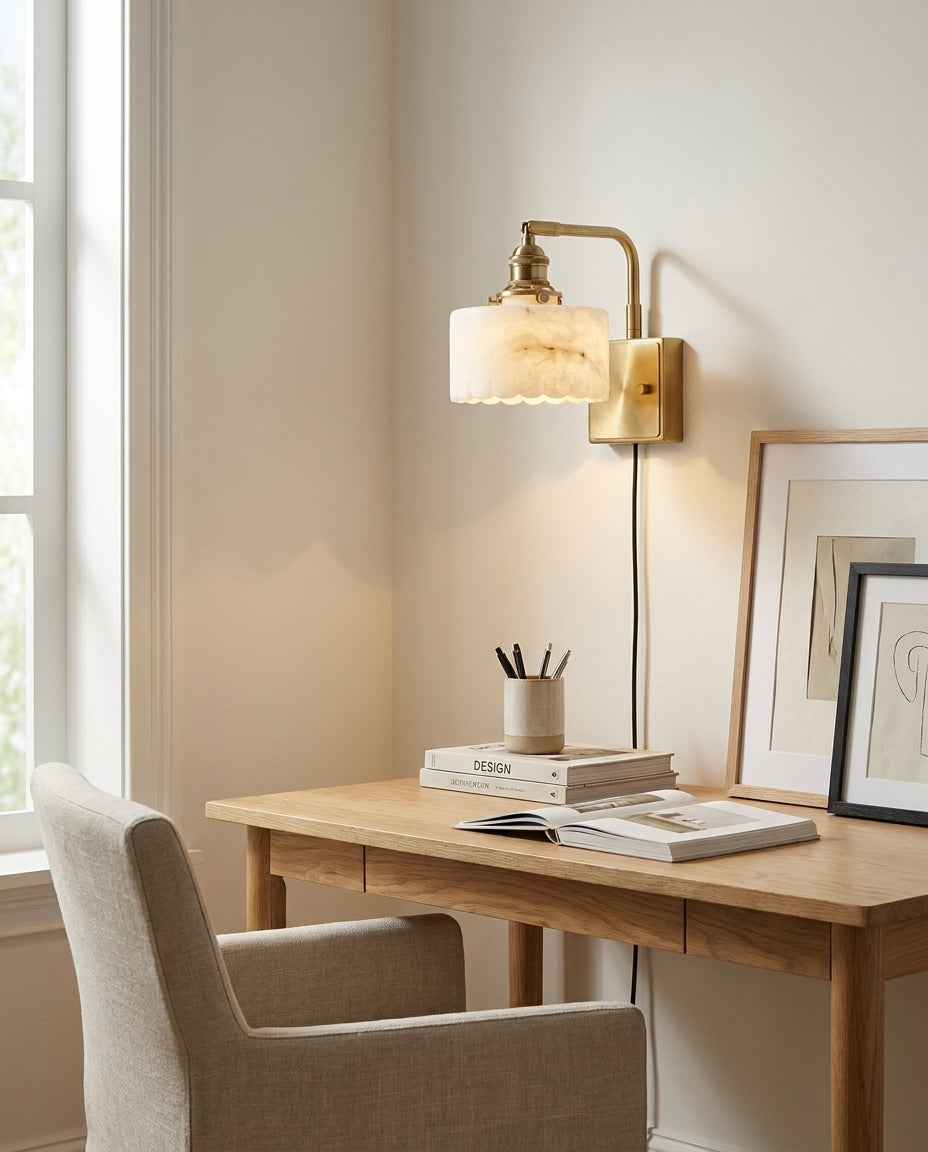 Cavella Alabaster Plug In Wall Sconce — product view 8
