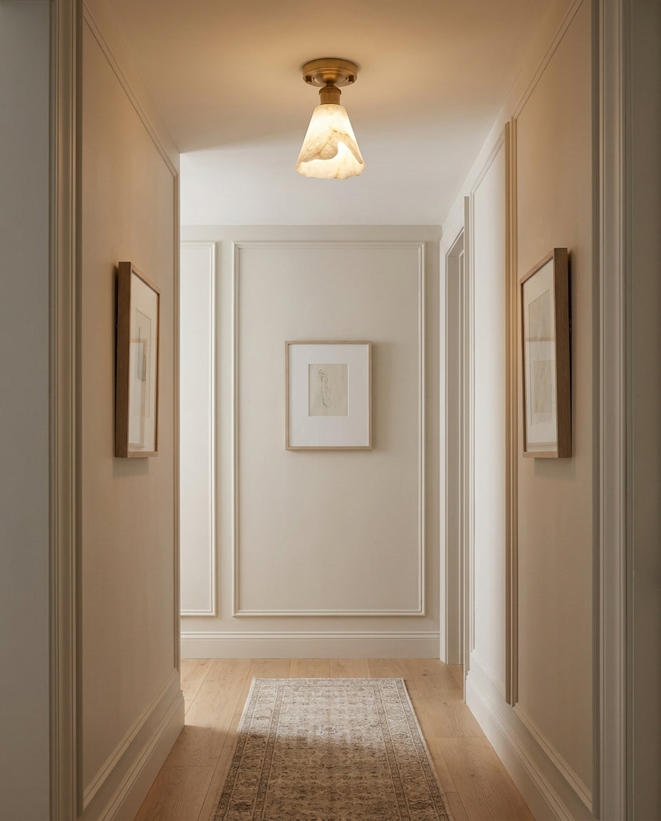 Nalia Alabaster Semi-Flush Mount — product view 3