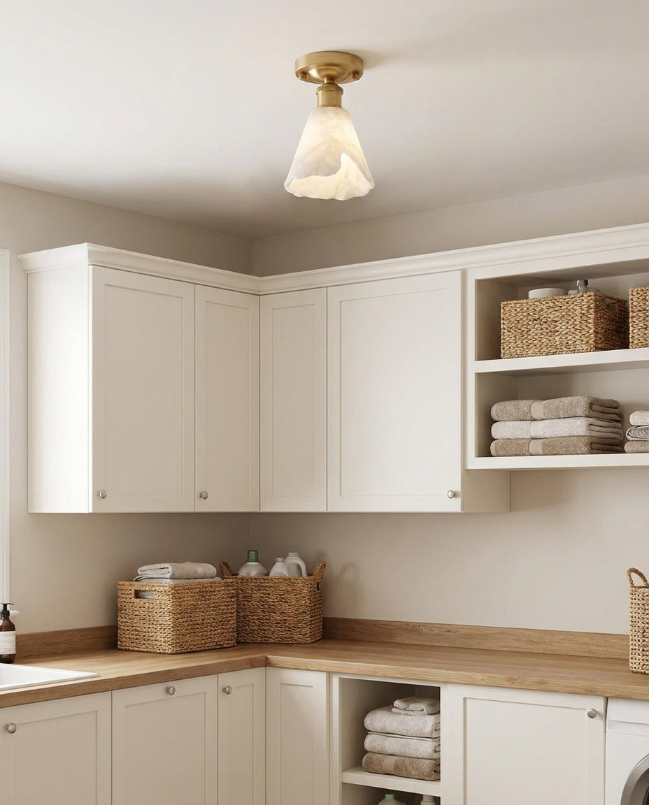 Nalia Alabaster Semi-Flush Mount — product view 9