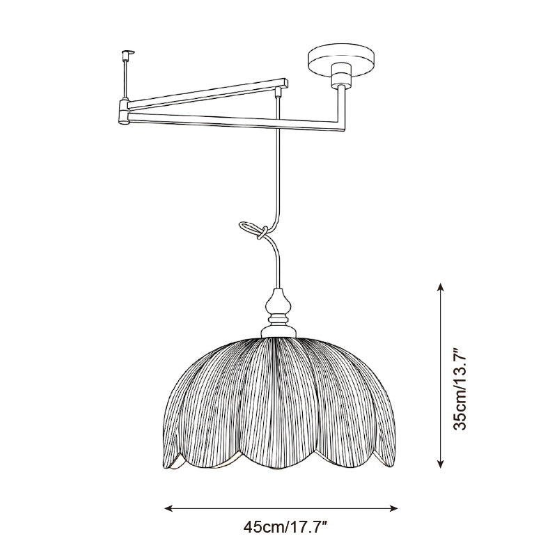 Ruffle Swing Arm Pendant Lamp — product view 6