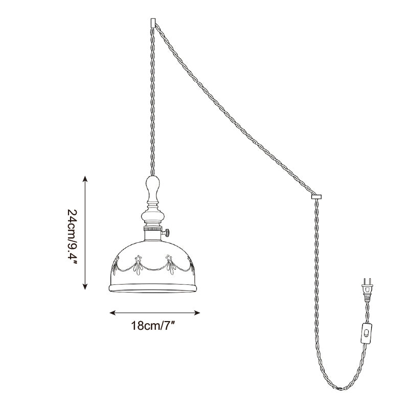 Belle Fleur Plug In Pendant Light — product view 5