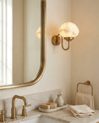Lotus Flower Alabaster Wall Sconce — product view 4