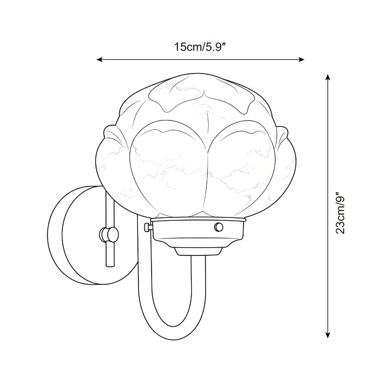 Lotus Flower Alabaster Wall Sconce — product view 5