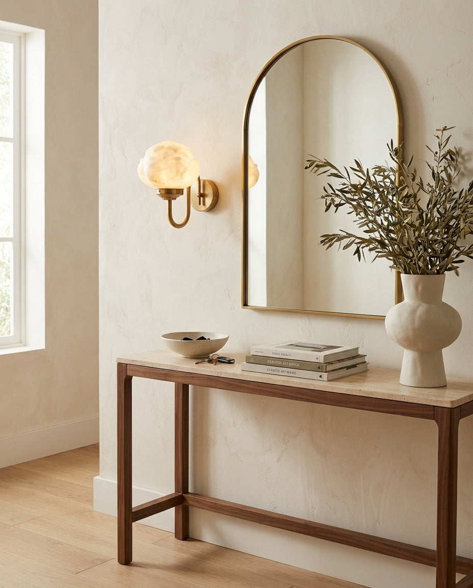 Lotus Flower Alabaster Wall Sconce — product view 6