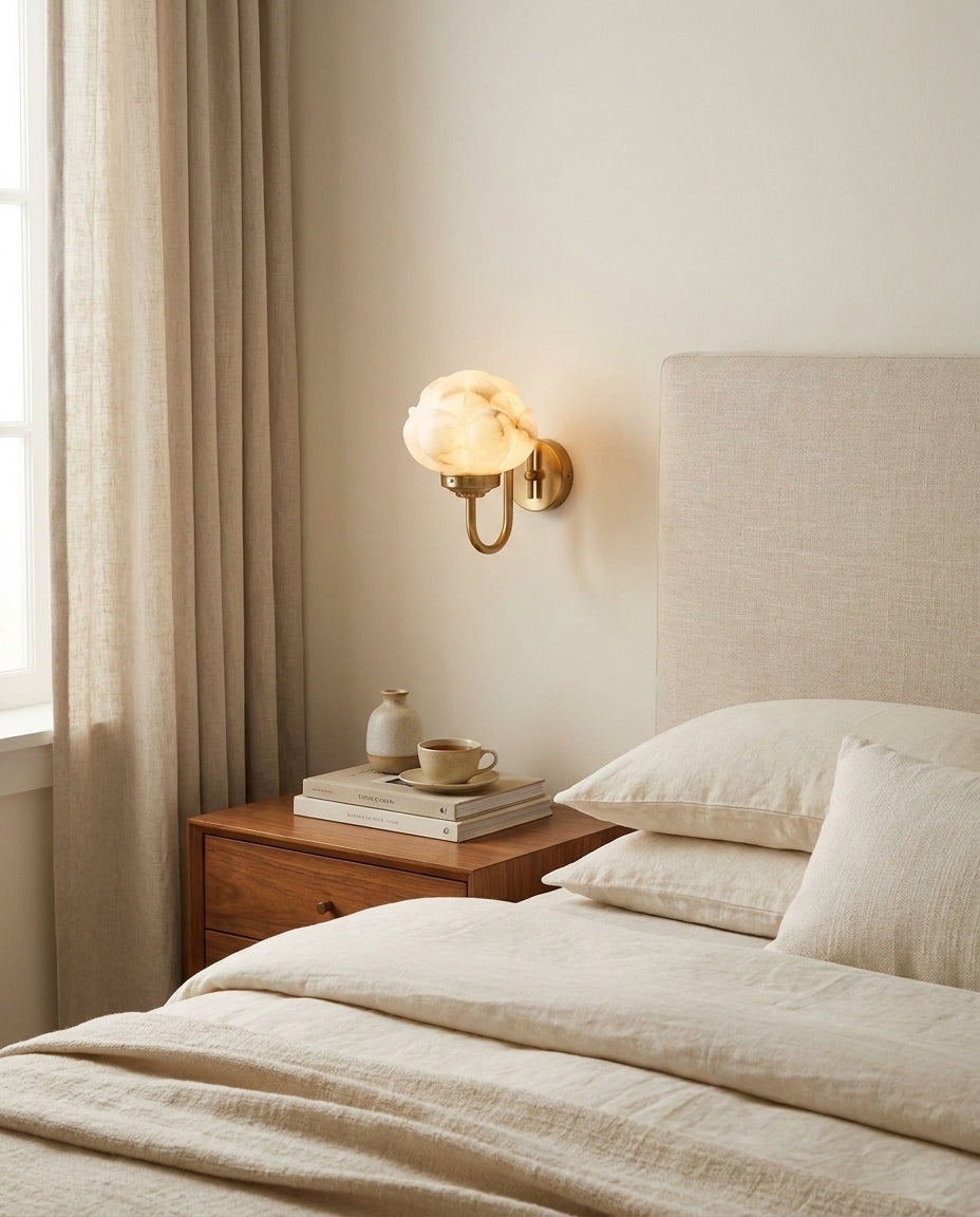 Lotus Flower Alabaster Wall Sconce — product view 8