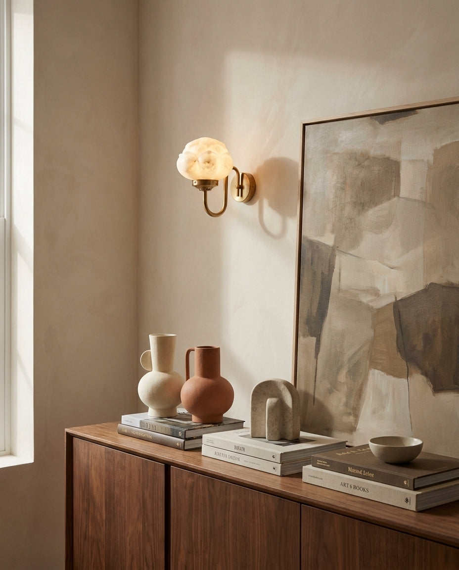 Lotus Flower Alabaster Wall Sconce — product view 9
