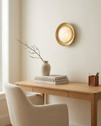 Dura Round Alabaster Wall Sconce — product view 10