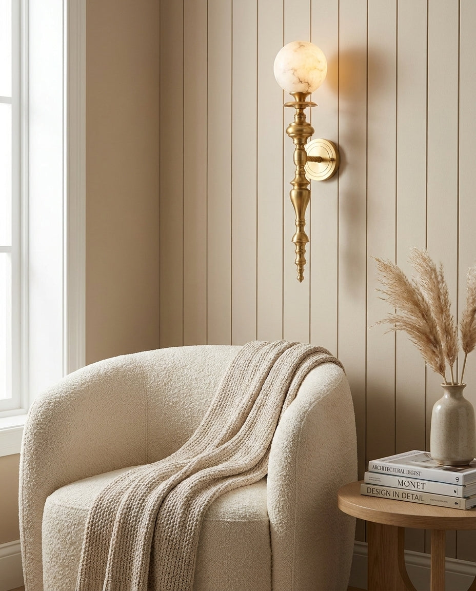 Beatty Alabaster Wall Sconce — product view 10