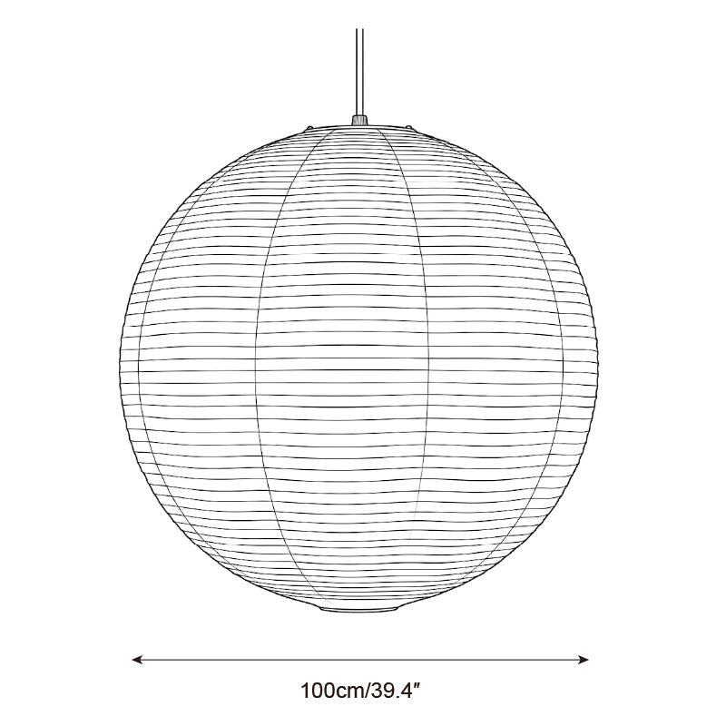 Round Washi Paper Pendant Light — product view 12