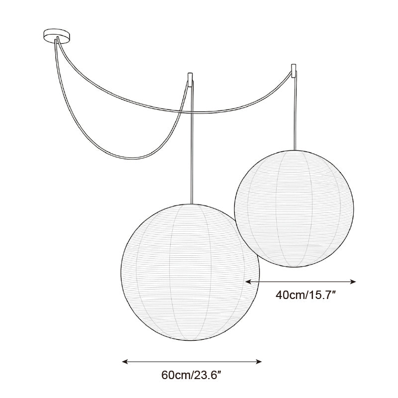 Round Washi Paper Pendant Light — product view 13