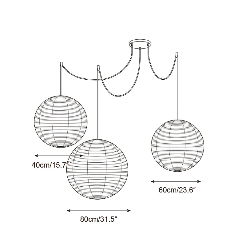Round Washi Paper Pendant Light — product view 14