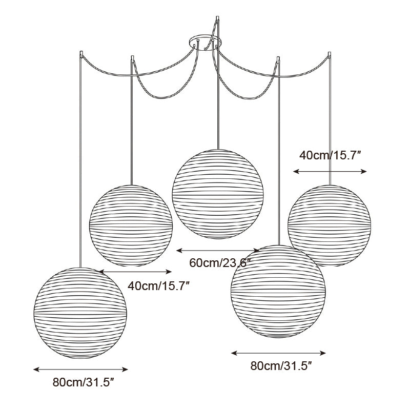 Round Washi Paper Pendant Light — product view 15