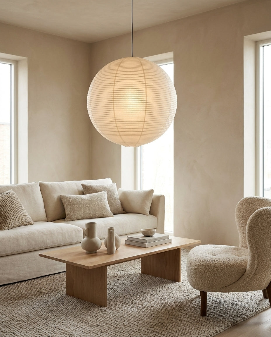 Round Washi Paper Pendant Light — product view 16