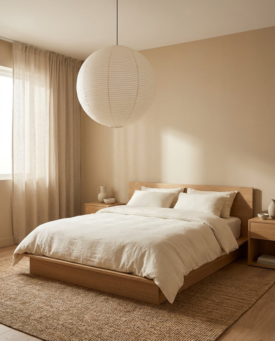 Round Washi Paper Pendant Light — product view 17