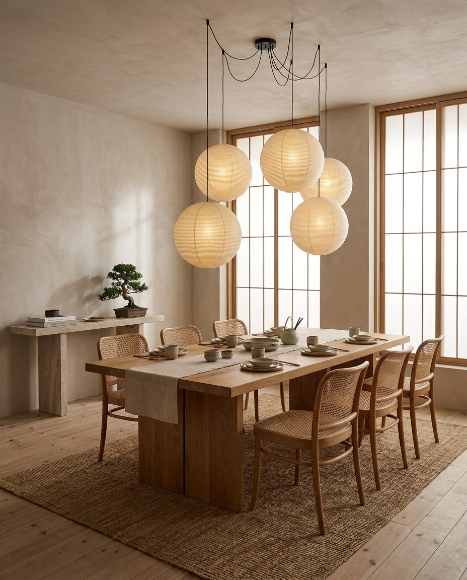 Round Washi Paper Pendant Light — product view 18
