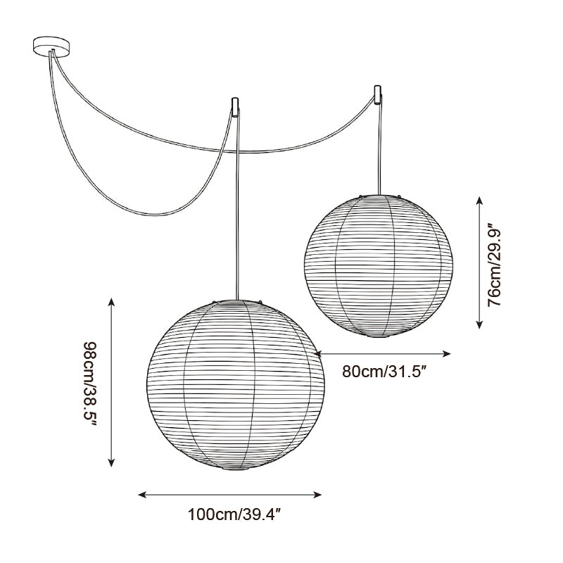 Washi Paper A Series Pendant Light — product view 15