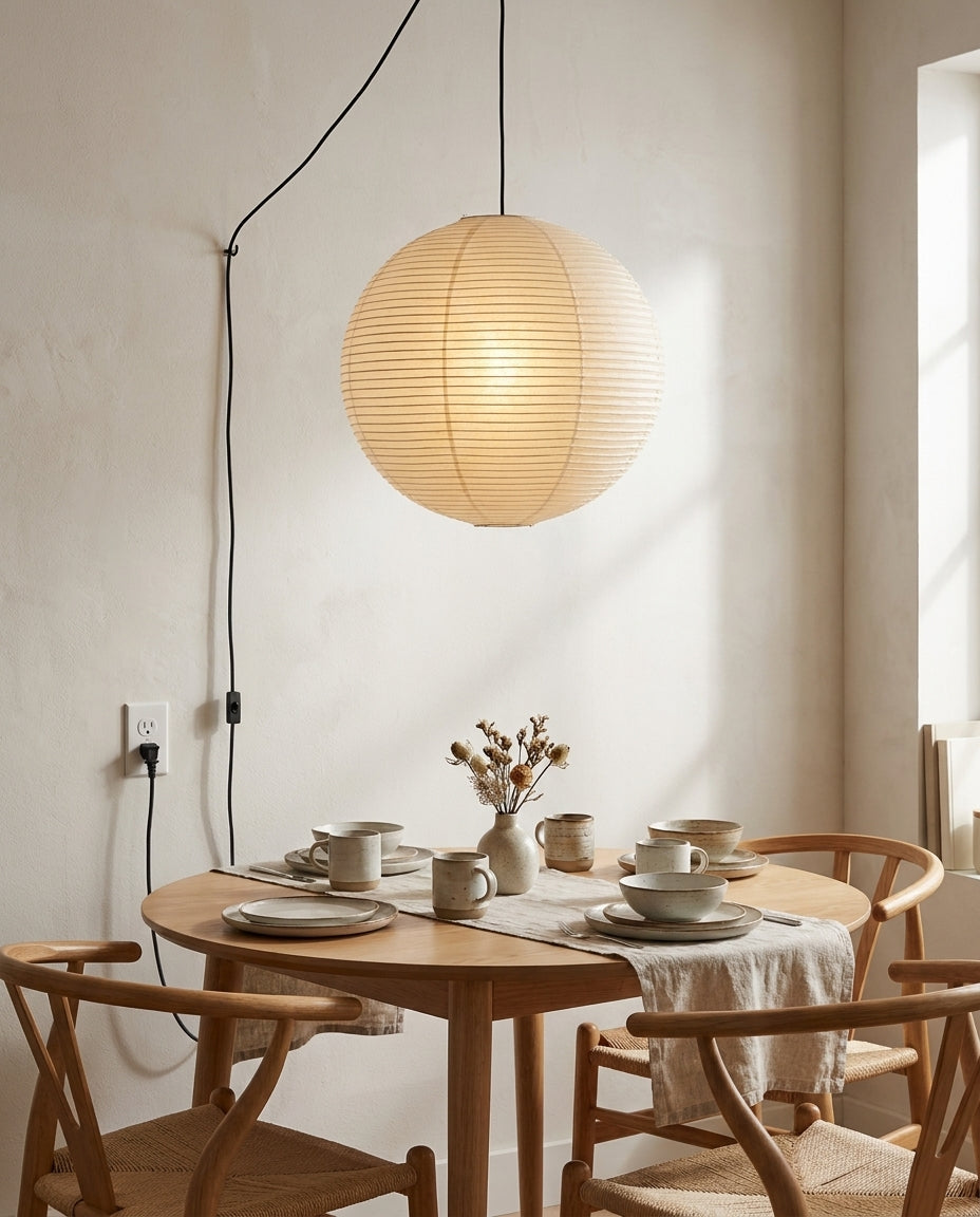Japanese Paper Swag Pendant Light — product view 3