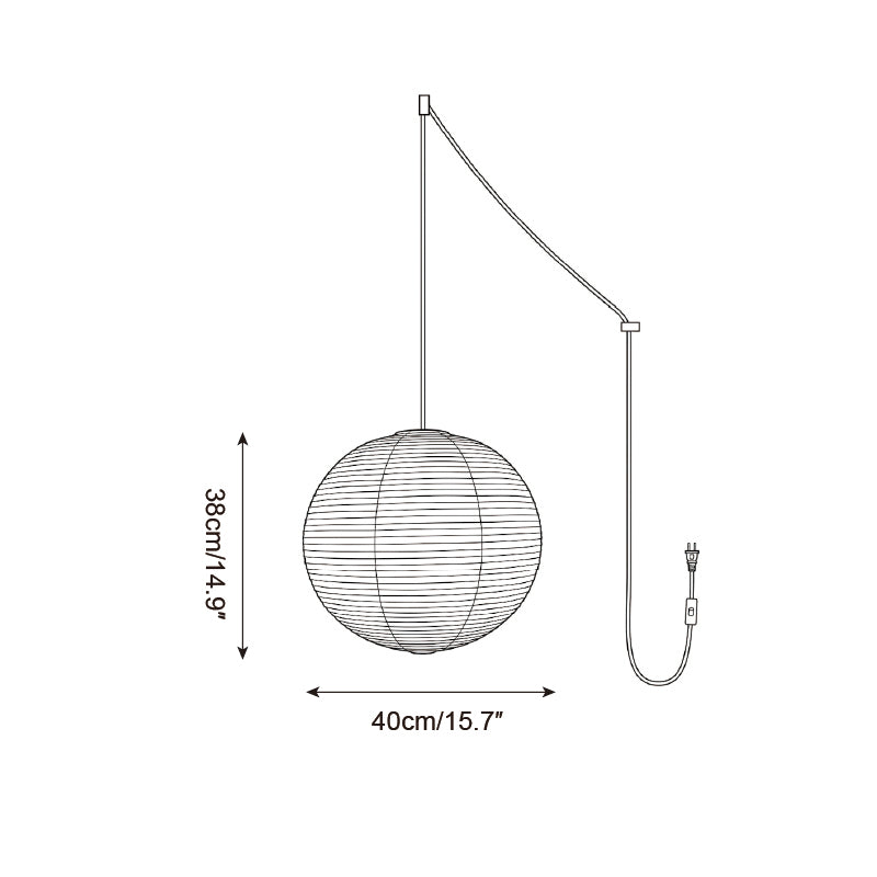 Japanese Paper Swag Pendant Light — product view 5