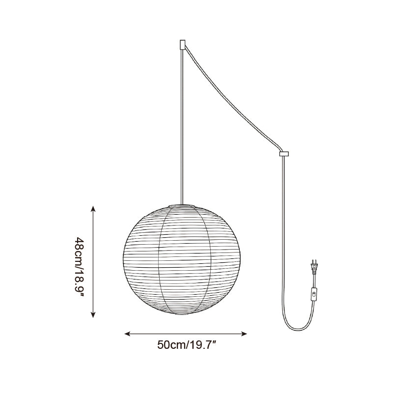 Japanese Paper Swag Pendant Light — product view 6