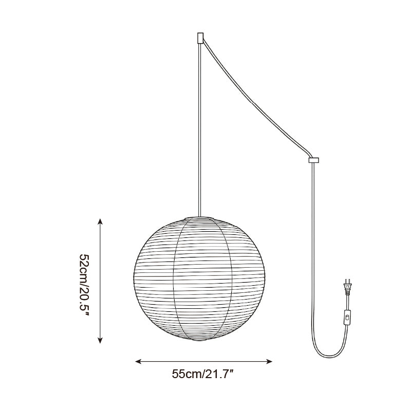 Japanese Paper Swag Pendant Light — product view 7