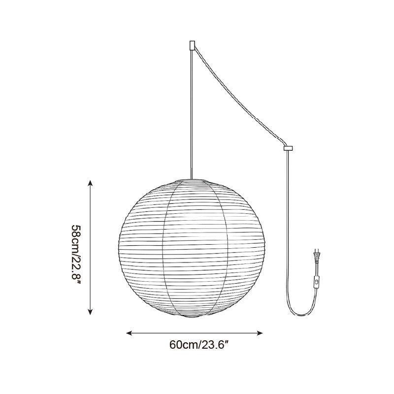 Japanese Paper Swag Pendant Light — product view 8
