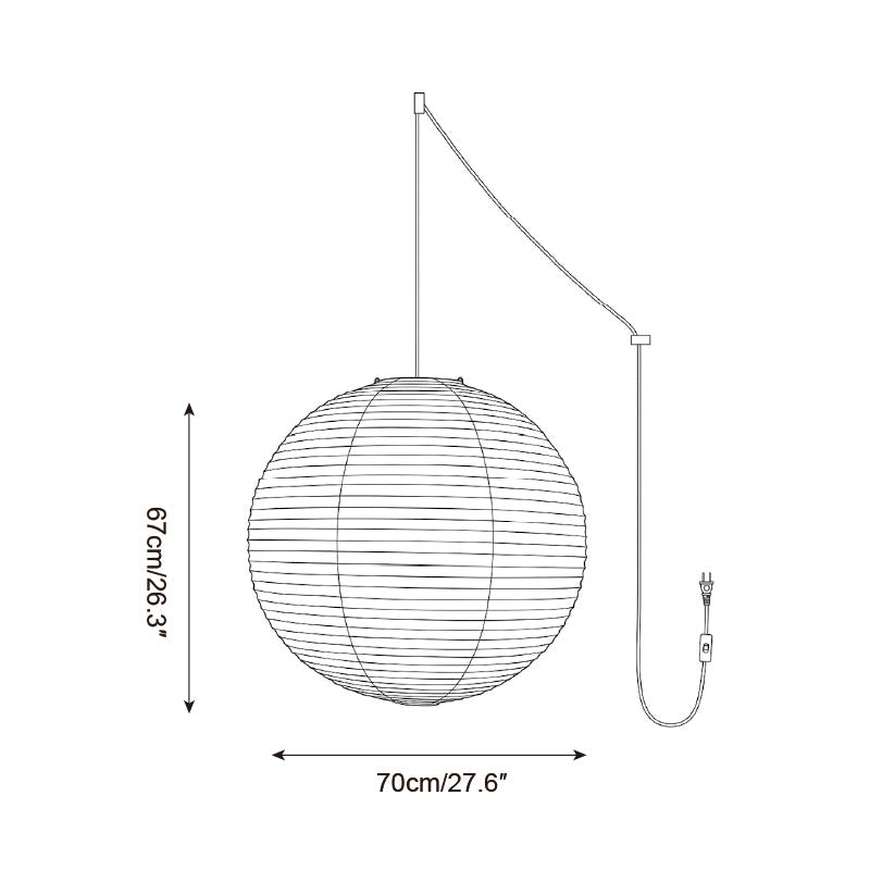 Japanese Paper Swag Pendant Light — product view 9
