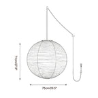 Japanese Paper Swag Pendant Light — product view 10