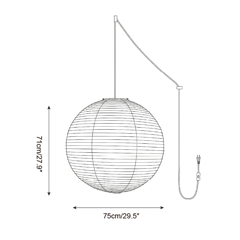 Japanese Paper Swag Pendant Light — product view 10