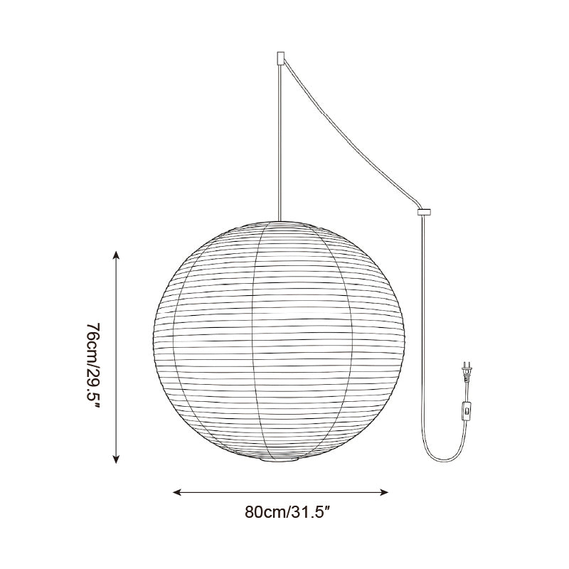 Japanese Paper Swag Pendant Light — product view 11
