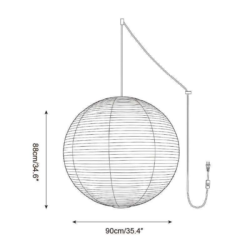 Japanese Paper Swag Pendant Light — product view 12