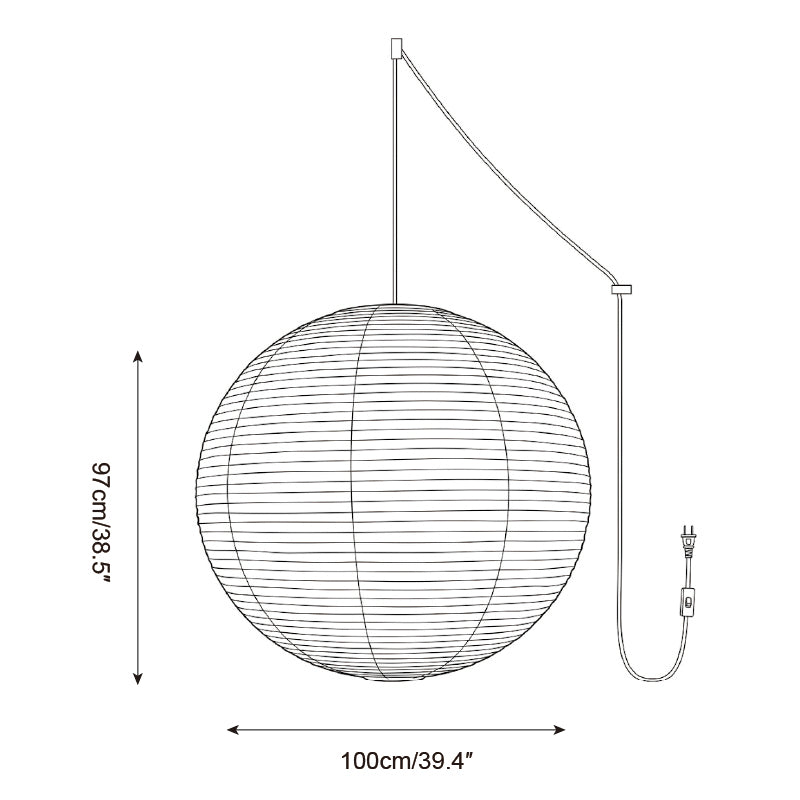 Japanese Paper Swag Pendant Light — product view 13