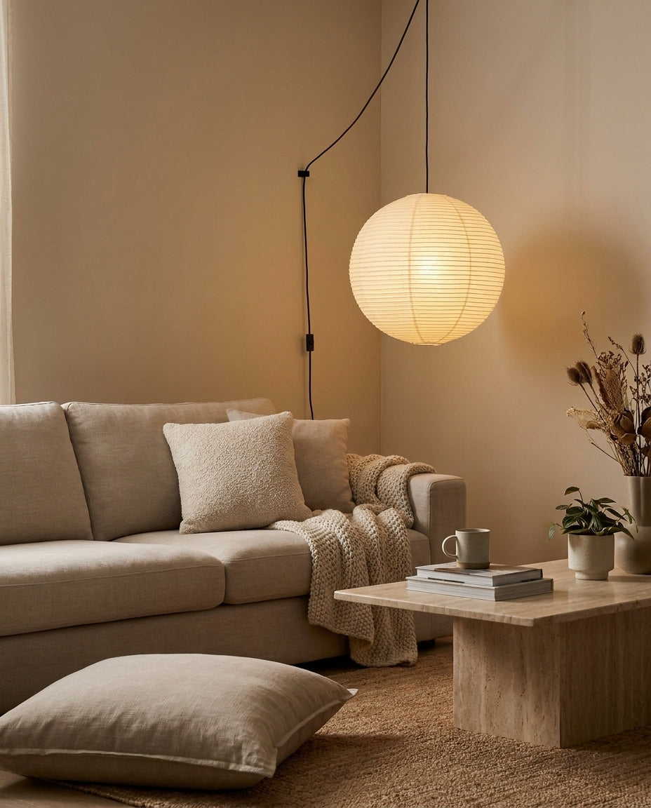 Japanese Paper Swag Pendant Light — product view 30