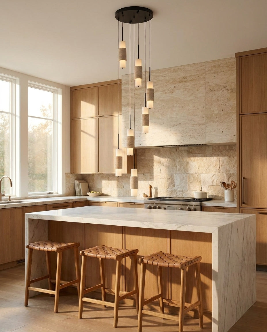 Noverian Travertine Chandelier — product view 2