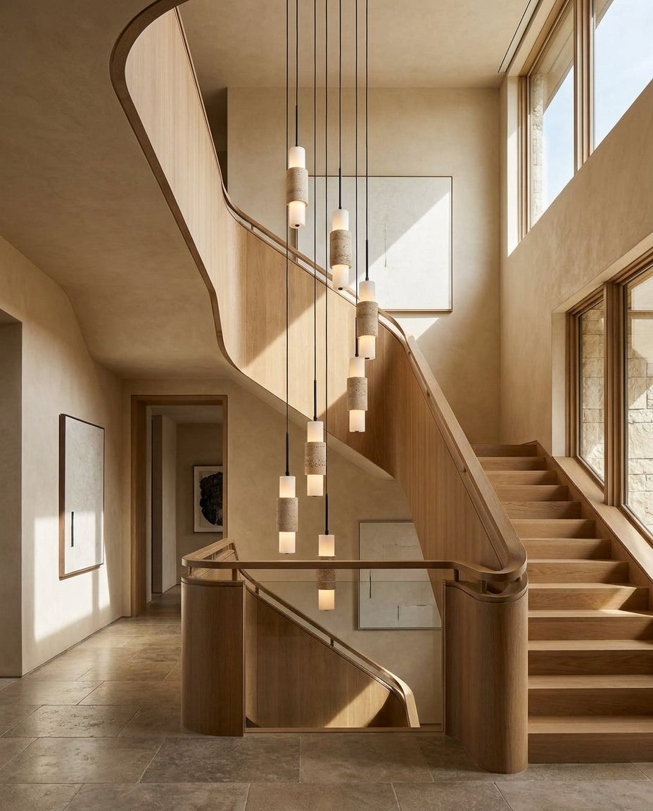 Noverian Travertine Chandelier — product view 3