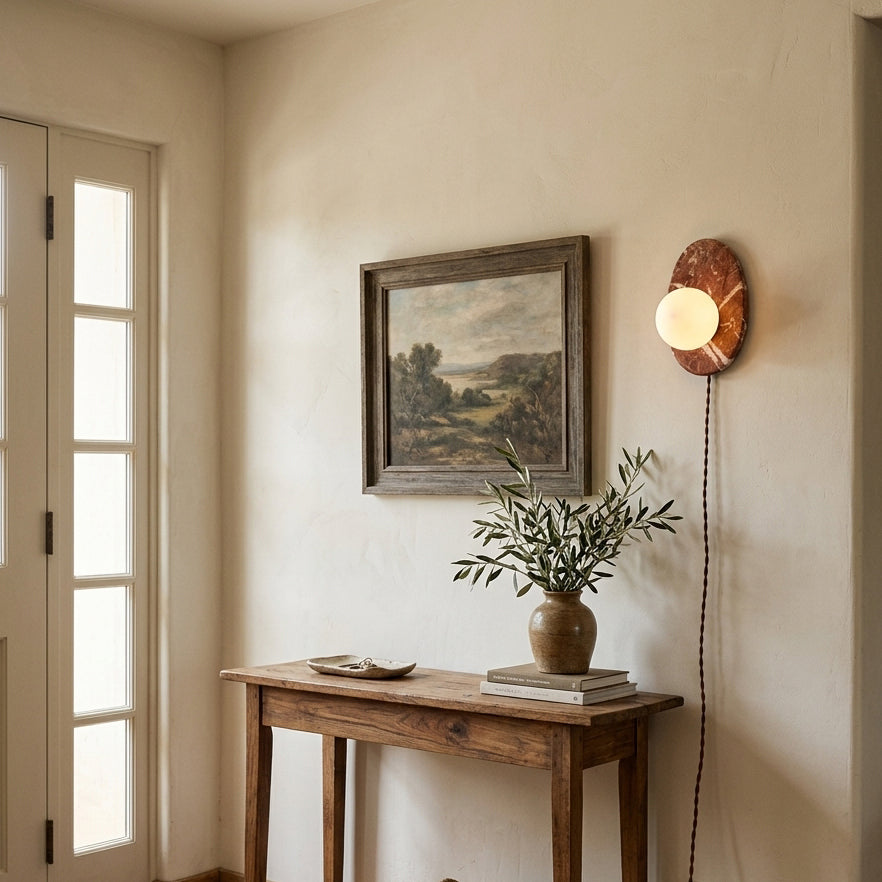 Marovyn Plug In Marble Wall Sconce — product view 3