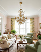 Rosencourt Ceramic Rose & Crystal Chandelier — product view 3