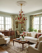 Rosencourt Ceramic Rose & Crystal Chandelier — product view 7