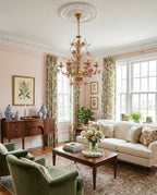 Rosencourt Ceramic Rose & Crystal Chandelier — product view 11