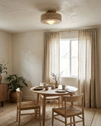 Lithmere Travertine & Glass Flush Mount Ceiling Light — product view 7